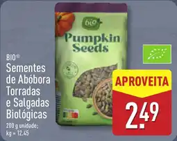 ALDI BIO Sementes de Abóbora Torradas e Salgadas Biológicas promoção