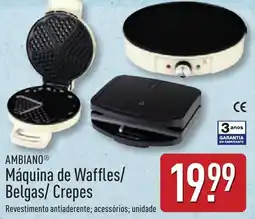 ALDI AMBIANO Máquina de Waffles/ Belgas/ Crepes promoção