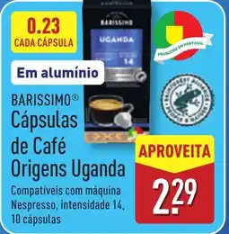 ALDI BARISSIMO Cápsulas de Café Origens Uganda promoção