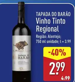 ALDI TAPADA DO BARÃO Vinho Tinto Regional promoção