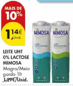 Pingo Doce Leite uht 0% lactose mimosa promoção