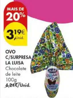 Pingo Doce Ovo c/surpresa la luisa chocolate de leite promoção