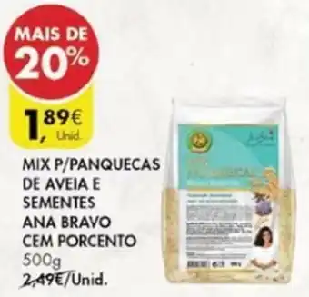 Mix p/Panquecas de Aveia e Sementes Ana Bravo Cem Porcento 500g