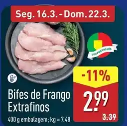 ALDI Bifes de Frango Extrafinos promoção