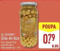 ALDI ALL SEASONS Grão-de-bico promoção