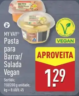 ALDI MY VAY Pasta para Barrar/ Salada Vegan promoção