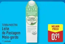 ALDI TERRA NOSTRA Leite de Pastagem Meio-gordo promoção