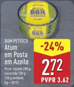 ALDI BOM PETISCO Atum em Posta em Azeite promoção