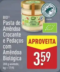 ALDI BIO Pasta de Amêndoa Crocante e Pedaços com Amêndoa Biológica promoção