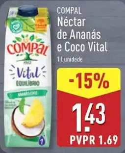 ALDI COMPAL Néctar de Ananás e Coco Vital promoção