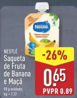 ALDI NESTLÉ Saqueta de Fruta de Banana e Maçã promoção