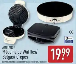 ALDI AMBIANO Máquina de Waffles/ Belgas/Crepes promoção