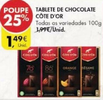 Tablete de Chocolate Côte D'Or 100g