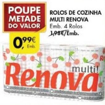 Pingo Doce Rolos de Cozinha Multi Renova 4 rolos promoção