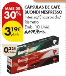 Pingo Doce Cápsulas de café buondi nespresso promoção