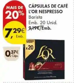 Pingo Doce Cápsulas de café 20% l'or nespresso promoção