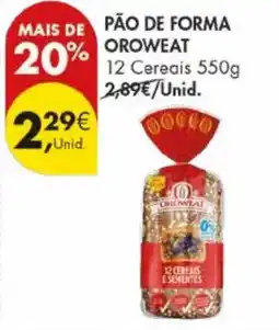 Pingo Doce Pão de forma oroweat promoção