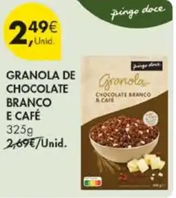 Pingo Doce Granola de chocolate branco e café promoção