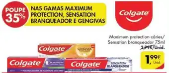 Pingo Doce Colgate Maximum Protection, Sensation Branqueador e Gengivas 75ml promoção