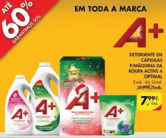 Pingo Doce Detergente em Cápsulas p/Máquina da Roupa Active 4 Optimal 46 unid promoção