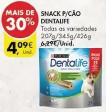 Pingo Doce Snack p/Cão Dentalife 207g/3345g/426g promoção