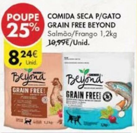 Pingo Doce Comida Seca p/Gato Grain Free Beyond 1,2kg promoção