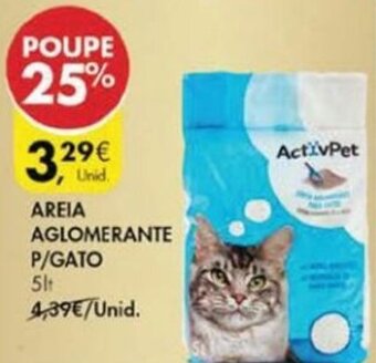Pingo Doce Areia Aglomerante p/Gato ActivPet 5lt promoção