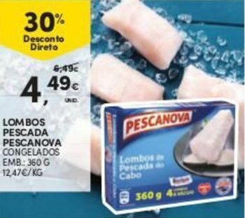 Continente Lombos Pescada Pescanova 360g promoção
