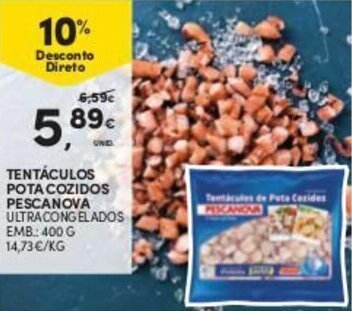 Continente Tentáculos Pota Cozidos Pescanova 400g promoção