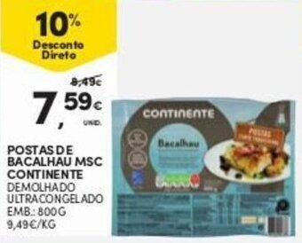 Postas de Bacalhau MSC Continente 800g
