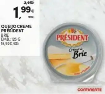 Continente Queijo Creme President 125g promoção