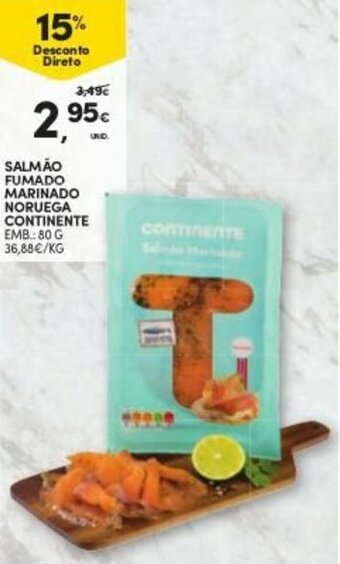 Continente Salmão Fumado Marinado Noruega Continente 80g promoção