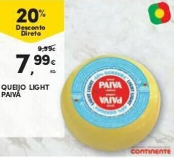 Continente Queijo Light Paiva promoção
