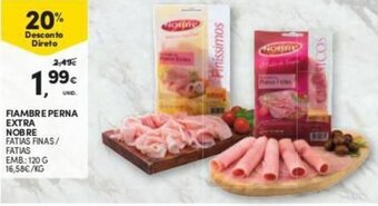 Continente Fiambre Perna Extra Nobre 120g promoção