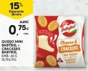Continente Queijo Mini + Crackers Babybel 40g promoção