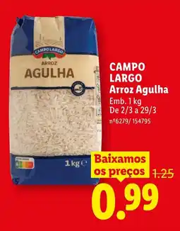 Lidl CAMPO LARGO Arroz Agulha promoção
