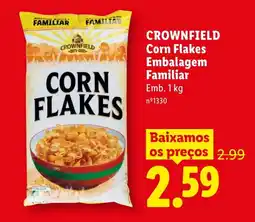Lidl CROWNFIELD Corn Flakes Embalagem Familiar promoção