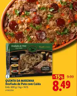 Lidl QUINTA DA MARINHA Desfiado de Pato com Calda promoção