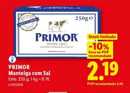 Lidl PRIMOR Manteiga com Sal promoção