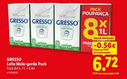 Lidl GRESSO Leite Meio-gordo promoção