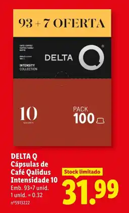 Lidl DELTA Q Cápsulas de Café Qalidus Intensidade 10 promoção