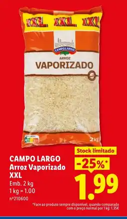Lidl CAMPO LARGO Arroz Vaporizado XXL promoção