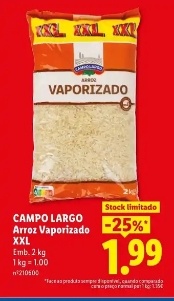 Lidl CAMPO LARGO Arroz Vaporizado XXL promoção