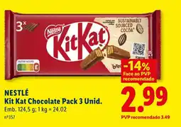 Lidl NESTLÉ Kit Kat Chocolate Pack 3 Unid. promoção