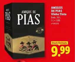 Lidl Amigos de pias vinho tinto promoção