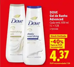 Lidl DOVE Gel de Banho Advanced promoção