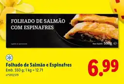 Lidl Folhado de Salmão e Espinafres promoção