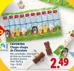 Lidl FAVORINA Chupa-chupa de Chocolate promoção