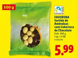 Lidl FAVORINA Sortido de Amêndoas com Cobertura de Chocolate promoção