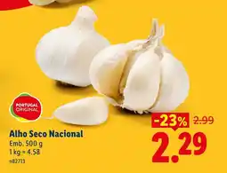 Lidl Alho Seco Nacional promoção